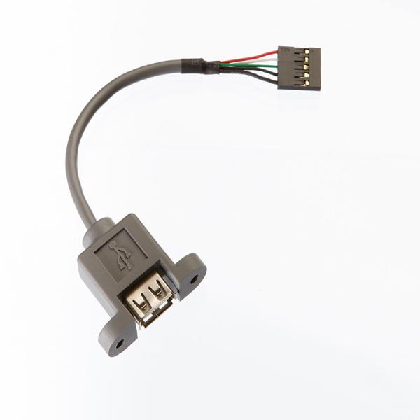 Custom USB Cable Assembly A Socket For Panel Mounting To Dupont 2.54mm Pitch