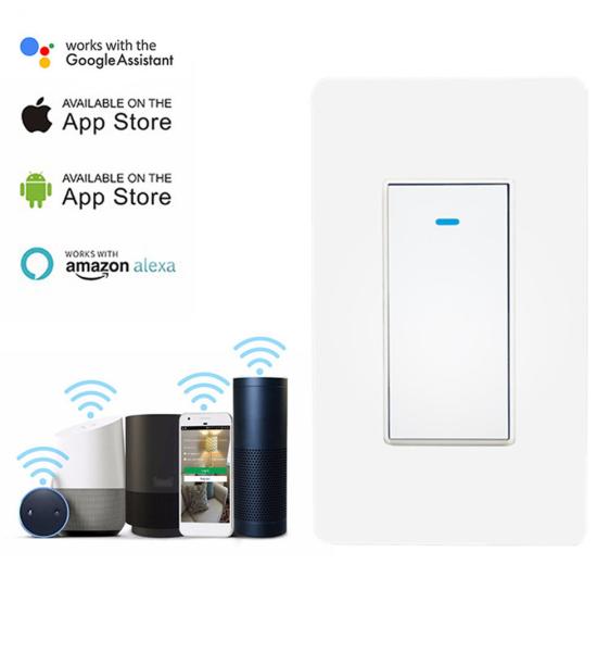 Buy US Standard Push Button Wifi Wall Smart Light Switch 1/2/3 Gang App Remote Voice Control Intelligent Wireless For Google at wholesale prices
