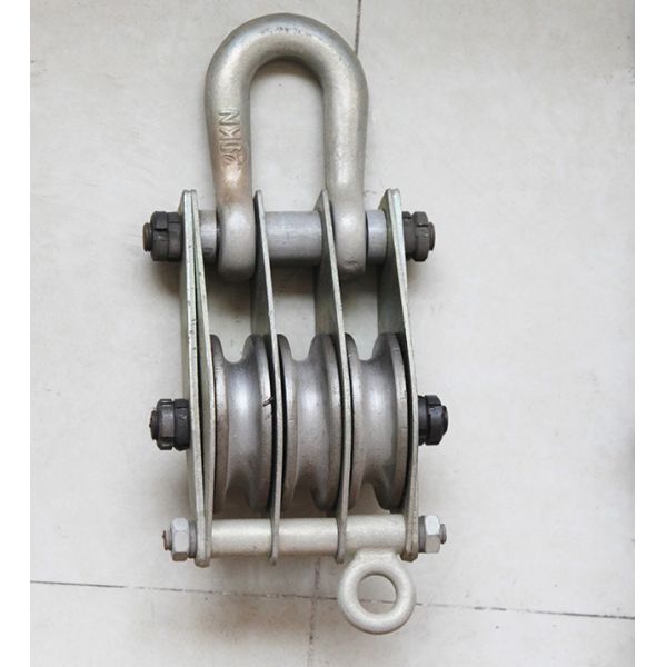 3 Sheaves Snatch Pulley Aluminum Alloy Snatch Block Pulley 10kN QHN1-3