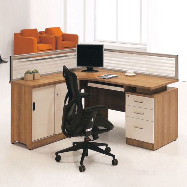 Classic Cubicle Office Partition Table Modular 4 Seater Workstation