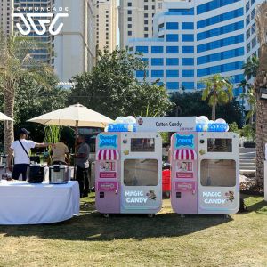 Customizable Flower Cotton Candy Vending Machine With Smart Robot Operation