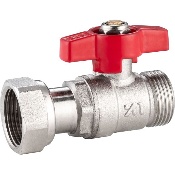 5401A Gas Stove Brass Ball Valve DN20 for Heating System Water Supply w/ Plastic pipe Adapter x Flex. Female Threads Nut