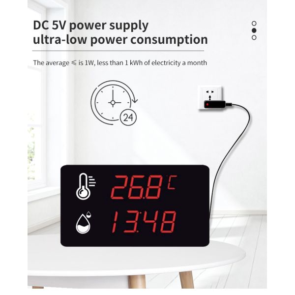 Waterproof Probe Digital ThermometerDigital Thermometer with Probe High Accuracy External Sensor for Sauna Room Greenhouse Use