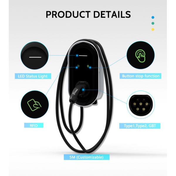 VW ID4 Electric Vehicle Level 2 EV Charger Station with Point to Point Communication