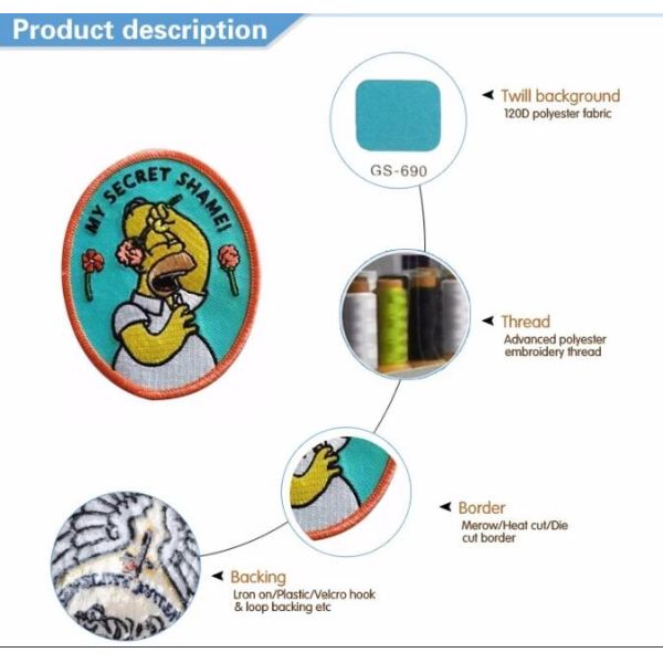 TS Dragon Custom Embroidered Patches Cotton Fabric for Soccer Suit