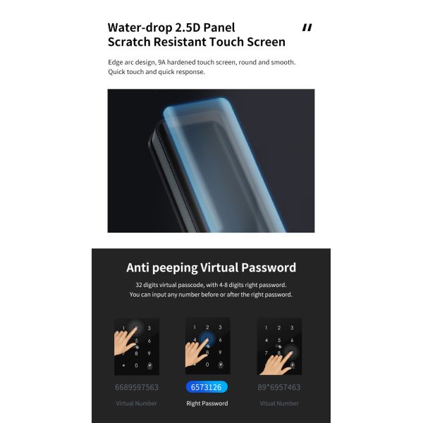 QLEUNG S818 Smart Wifi Door Lock with Fingerprint Password Card Access