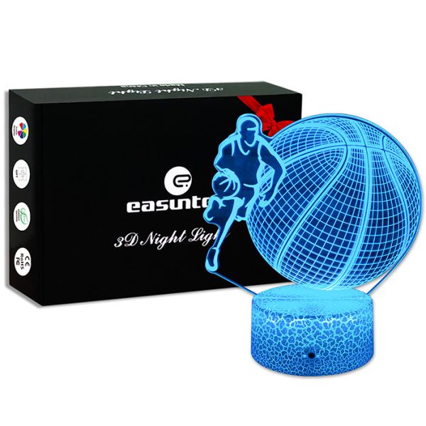 Durable 5V Basketball 3D Illusion Lamp , Acrylic Basketball Night Light 3D Illusion