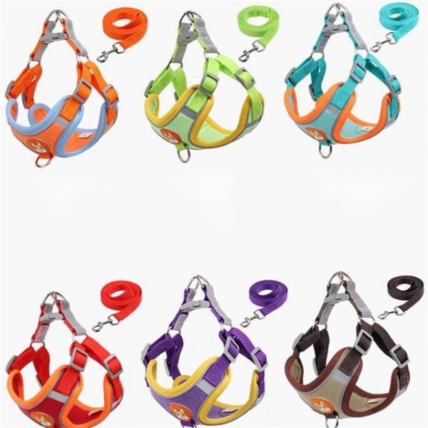 Suede Material Reflective Strips Pet Harness Vest For Dogs And Cats