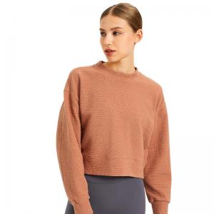 Quality Autumn Winter Gym Crop Top Crew Neck Cotton Pullover Sportwear Cropped Sweatshirts Women for sale