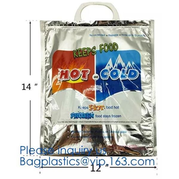 reflective Thermal Plastic handle portable aluminum epe foam Insulation bag cool bag,aluminum film lunch Thermal food pi