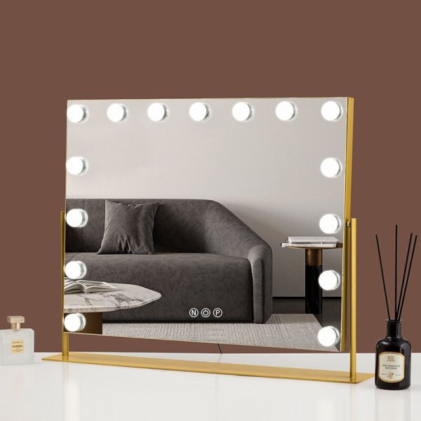 Makeup Countertop Vanity Mirror 5x Lighted 360 Degree Rotated