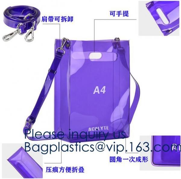 Women Gender and Casual Tote Shape large capacity clear PVC Beach Bag,Tote Bag Clear Transparent Shopping Bag For Women