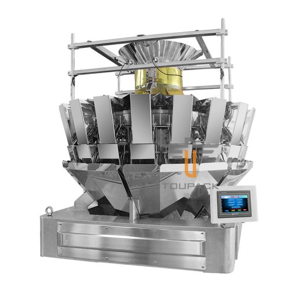 Automatic Potato Chips Snacks Food Packing Machine With 20 Head Multihead Weigher