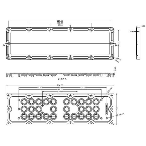 PMMA / PC Material LED Light Lens High Luminous Flux With PCB Board / Cluster Holders