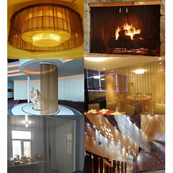 Red Copper Decorative Metal Hanging Curtains