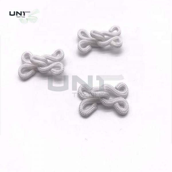Buy Small White Nylon Fabric Covered Hook / Eyes For Underwear Bra Trousers at wholesale prices