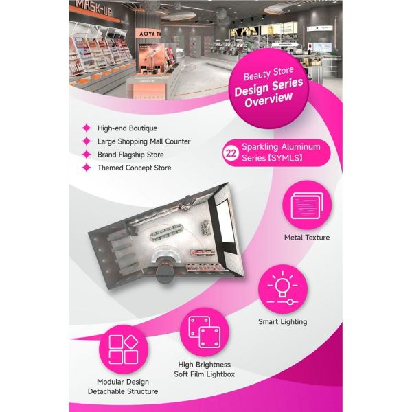 22-SYMLS Beauty Store Zoning With Shining Mold Aluminum Series