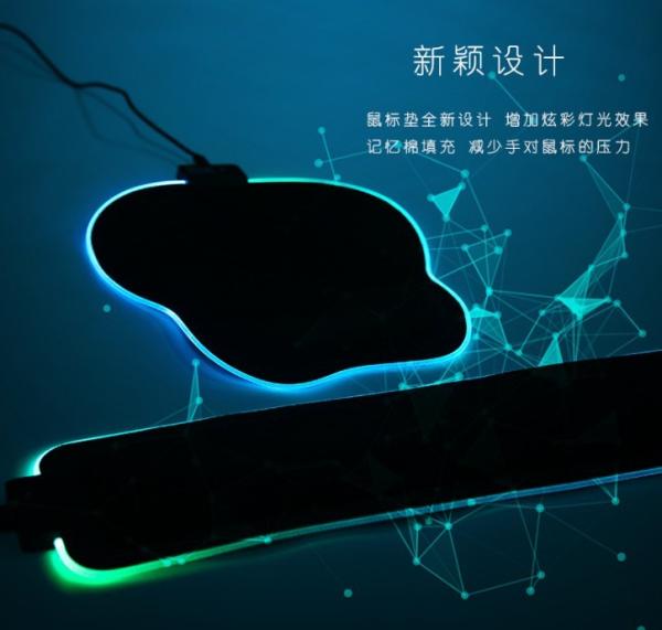 Buy Reduce Pain Rgb Light Mouse Pad , ODM Keyboard And Mouse Mat With Wrist Support at wholesale prices