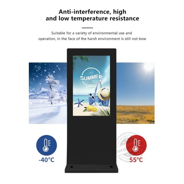 IP65 Waterproof Courtyard 43 Inch Digital Signage Remote Management Bus Station