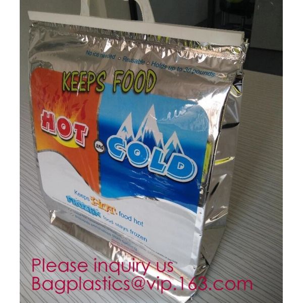 reflective Thermal Plastic handle portable aluminum epe foam Insulation bag cool bag,aluminum film lunch Thermal food pi