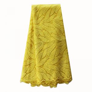 Quality Wholesale! yellow african cord lace  2015 for  nigeria wedding dress / hot selling embroidery  lace fabric with stone for sale