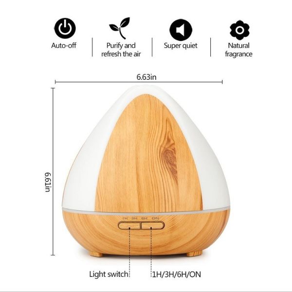 300ml Ultrasonic Wood Grain Aromatherapy Diffuser for Home,Office,Spa&More