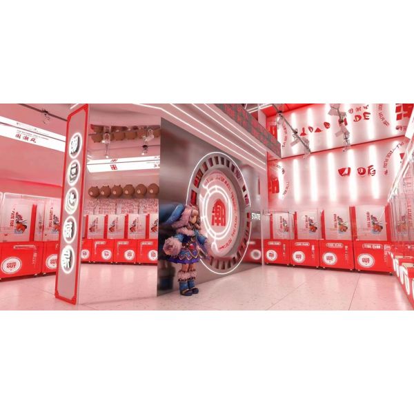 Earn money coin operated fully transparent hardware cabinet doll machines for stuff toys