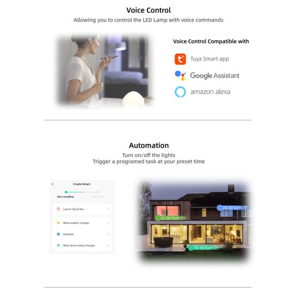 Phone Control Rechargeable Table Lamp, RGBW Portable Night Light for Living Rooms, Bedrooms and Office