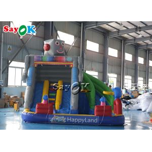 Inflatable Bouncy Slides Custom Backyard Robot Themed Inflatable Water Slide