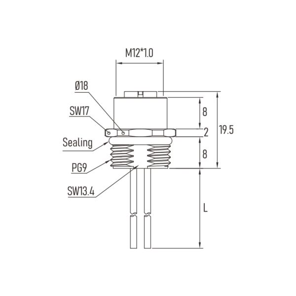 Profinet M12 Circular Connector 4 Pin M12 x 1.0 Screw Loking system