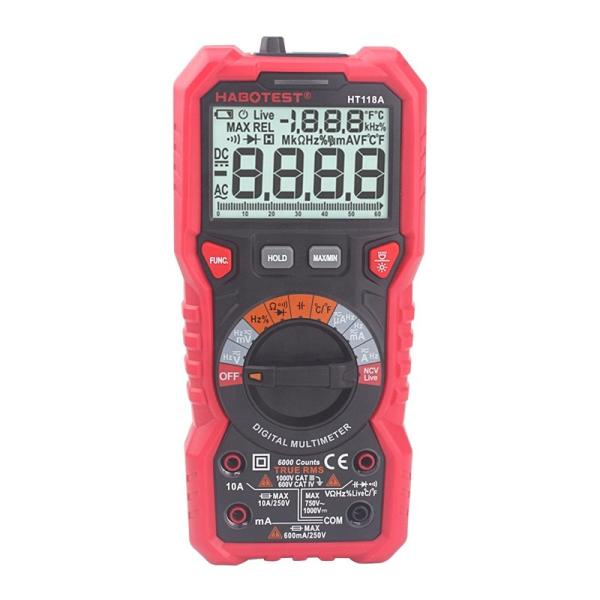 Buy HT118A LCD Digital Multimeter Auto Range 6000 Counts Measuring Voltage Current Resistance Capacitance True RMS at wholesale prices