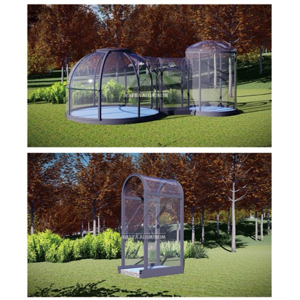 3.5X5m Ellipse Glamping Geodesic Dome House Aluminum Profiles For Homestay