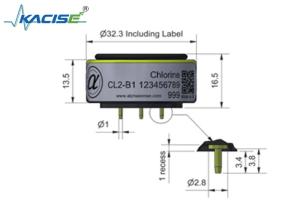 20 Range Resolution 0.02 CL2-B1/CL2-B1 Chlorine Sensor for Accurate Detection
