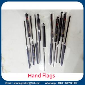 China Custom Hand Waving Flags with Solid Flagpole on sale