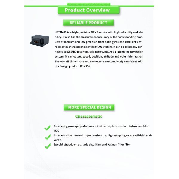 Stable Attitude UBTM400Y Inertial Navigation System With Customized ODM Support