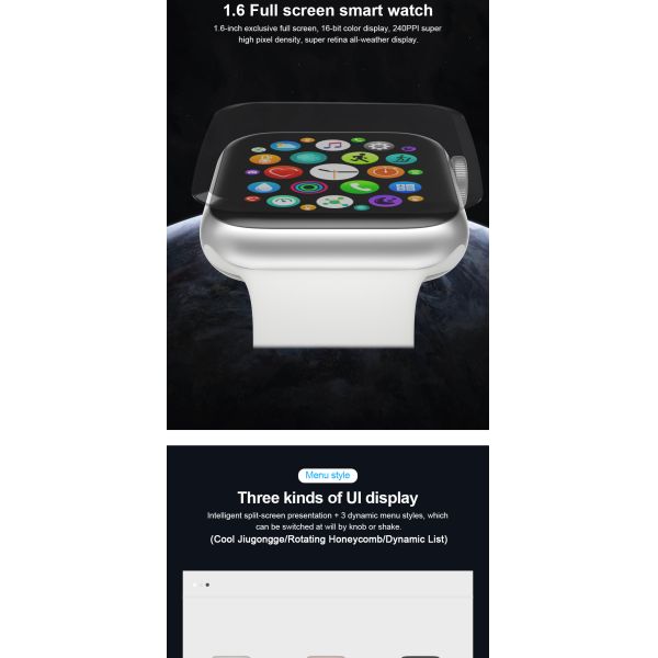 IWO MC57 180MAH 1.57 Inch Dial Heart Rate Monitor 2hrs Charging