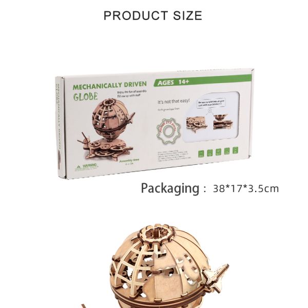 Kids Wooden 3D Power Globe Puzzle Baby Developmental Toys Educational Game