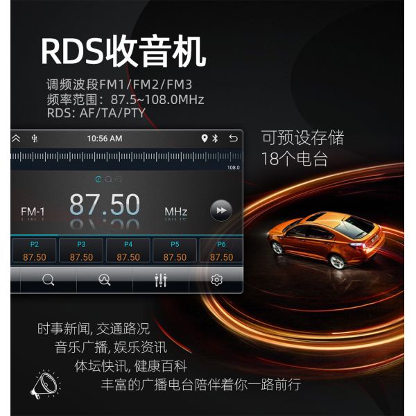 Creatall 10.1 Inch Central Control Car Android GPS Navigation Unit CarPlay for BT USB 360 Degree Rotating Screen Single Head