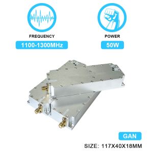 Quality 50W 1100-1300MHz PA Power Amplifier Signal Blocking Device Anti Drone Fpv Uav Drones Module with GaN and Isolation Protector for sale