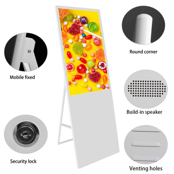 55in Floor Stand Signage Advertisement Player Portable Media Lcd Display