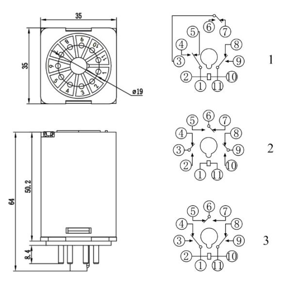 NNC Clion power relay HHC70B NNC70B(MK2P,MK3P) 2Z 3Z 8pins 11pins dpdt safety relay