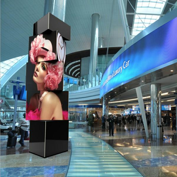 Buy Pole standing Circle moving led screen Rubik's cube led screen at wholesale prices