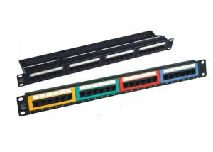 China Krone 24 Port Patch Panel UTP , Black Color Unshielded Patch Panel IDC on sale
