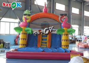 China Blow Up Slip N Slide Commercial Inflatable Slide Colorful PVC Tarpaulin Inflatable Bouncer Slide With Pool Set on sale