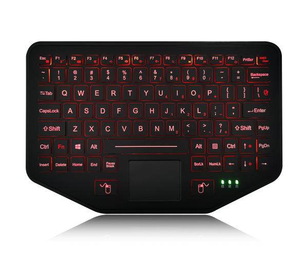 Rugged Vehicle Keyboard With Touchpad Backlit Scissor Switch Desktop