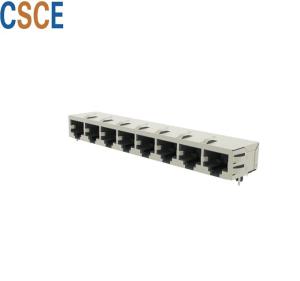 Multiple Color 8 Port RJ45 Connector , 8 Pin RJ45 Connector For Ethernet Interface