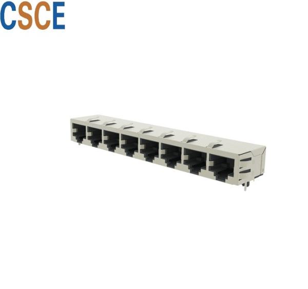 Buy Multiple Color 8 Port RJ45 Connector , 8 Pin RJ45 Connector For Ethernet Interface at wholesale prices