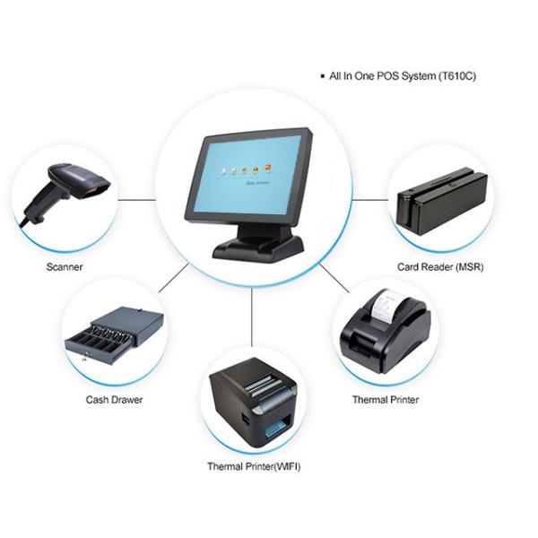 Electronic Retail Point Of Sale Terminal Double Side Touch Screen Cashing Machine
