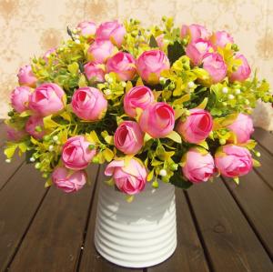 Quality UVG Cheap Wholesale Artificial Flowers Buy from Alibaba Fabric Indian Rose Flower for sale