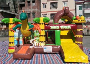 China Dinosaur Park Inflatable Bounce Slide Combo Jumping Castle With Slide For Inflatable Games on sale